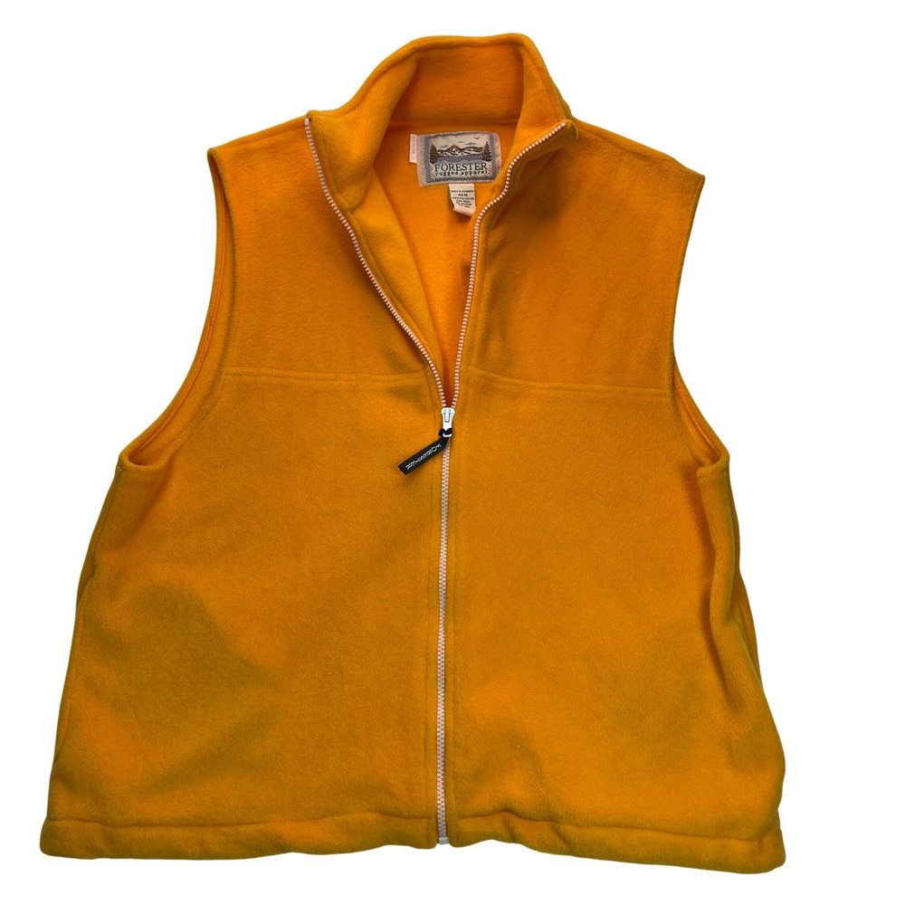 Forester Fleece Vest Men M Orange Full Zip Gorpcore Outdoor Layering Hiking